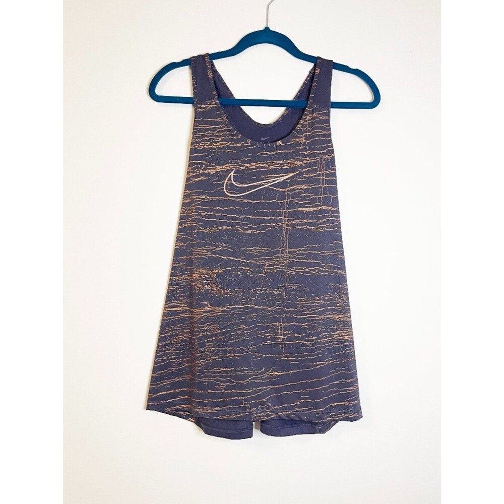 Nike Dri Fit Tank Top XL Purple Grey Rose Gold Racerback Workout Gym Athletic